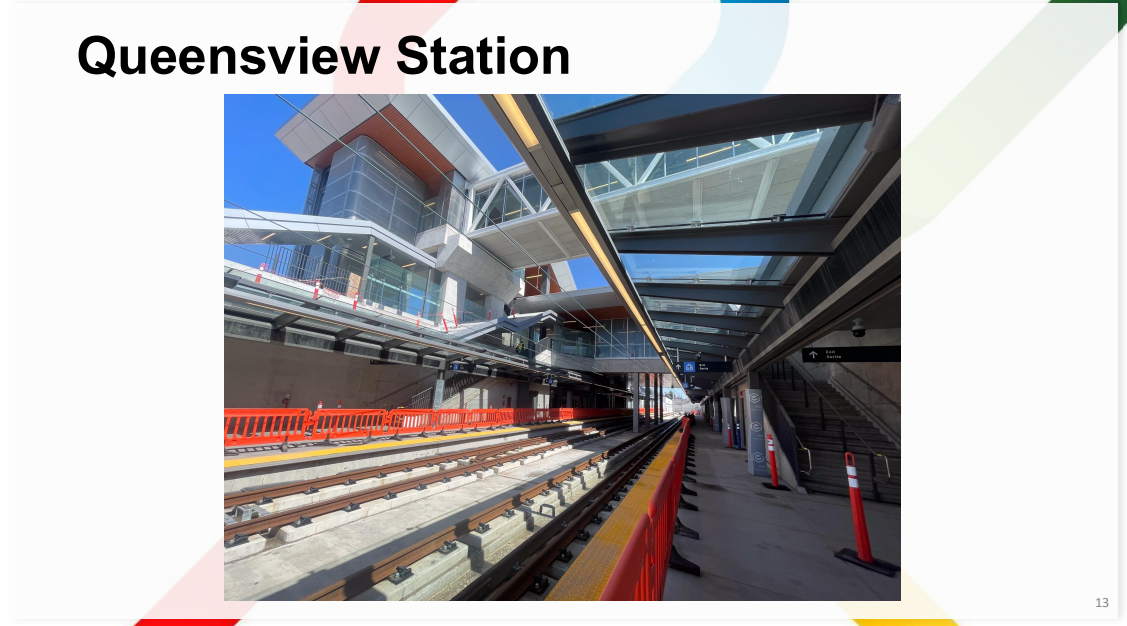 Photo of the track level at Queensview with finishings being installed