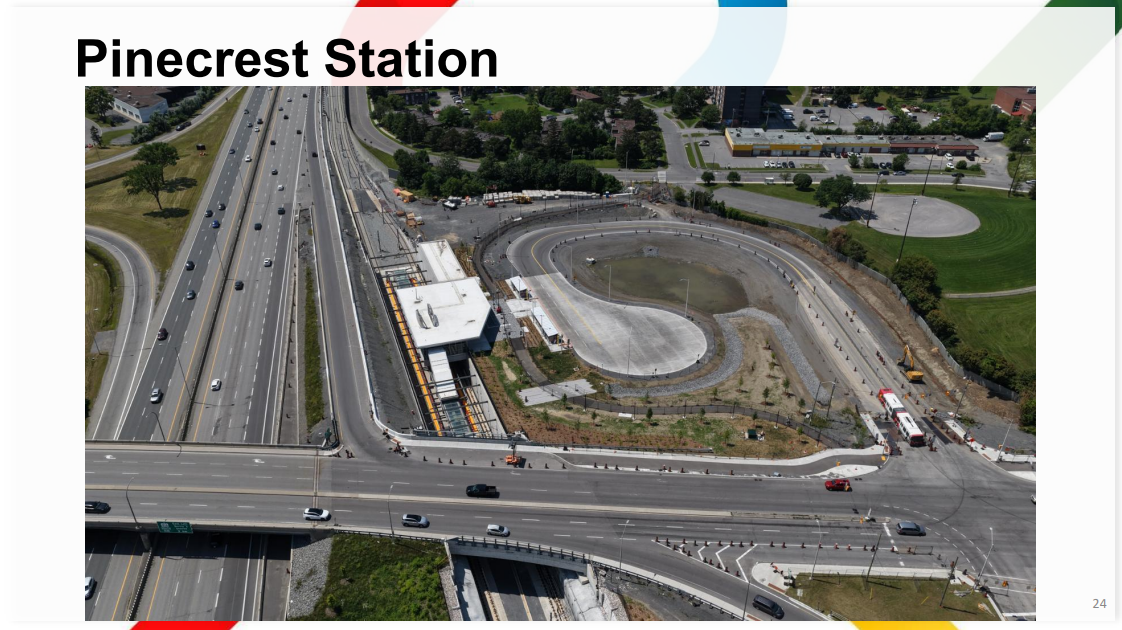 Photo of Pinecrest station showing paving ongoing at the bus loop