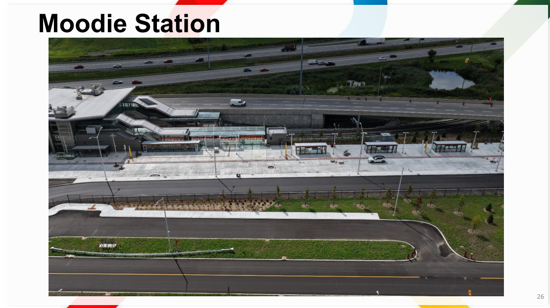 Photo of Moodie station showing a complete looking bus loop